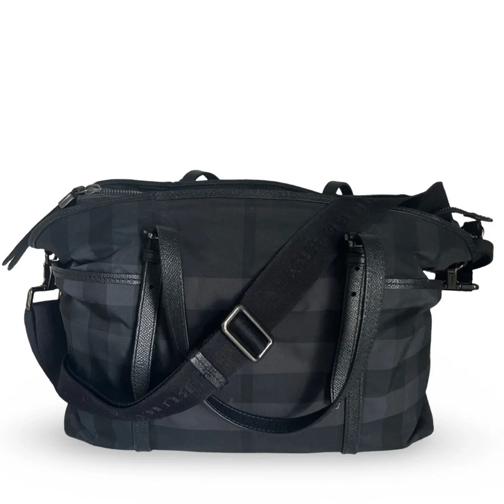 Burberry Graceford Nylon Tonal Check Diaper Bag